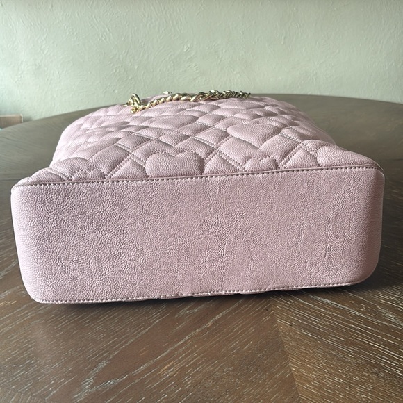 🆑 Betsey Johnson Quilted Puffy Heart Swag Tote. Gray/pink/purple hue Tote Bag - Picture 15 of 17
